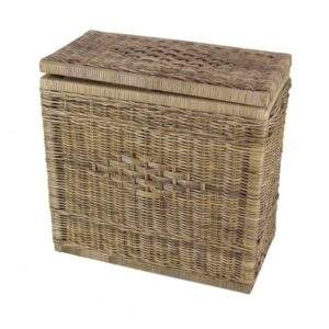 Rotan wasmand duo gevoerd Grey