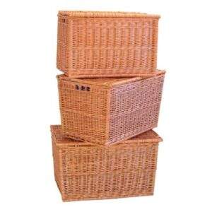 Opbergmand buff met plat deksel