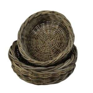 Broodmandje rond in Grey rotan