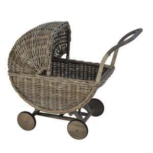 Poppenwagen Classic in Grey rotan