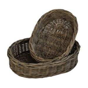 Broodmandje ovaal in Grey rotan