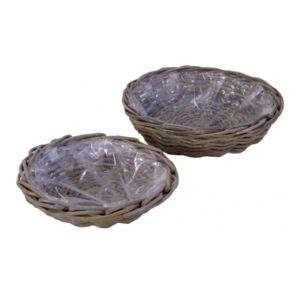 Mandje rond in Grey rotan