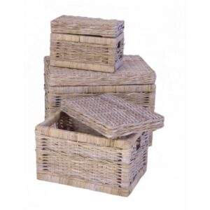 Opbergmand in rotan Split Grey