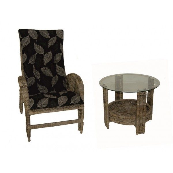 Stoel Amazone inclusief kussen in Grey rotan