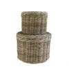 Poef rond Grey rotan
