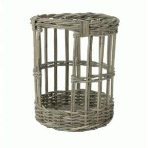 Stokbroodmand rond in Grey rotan