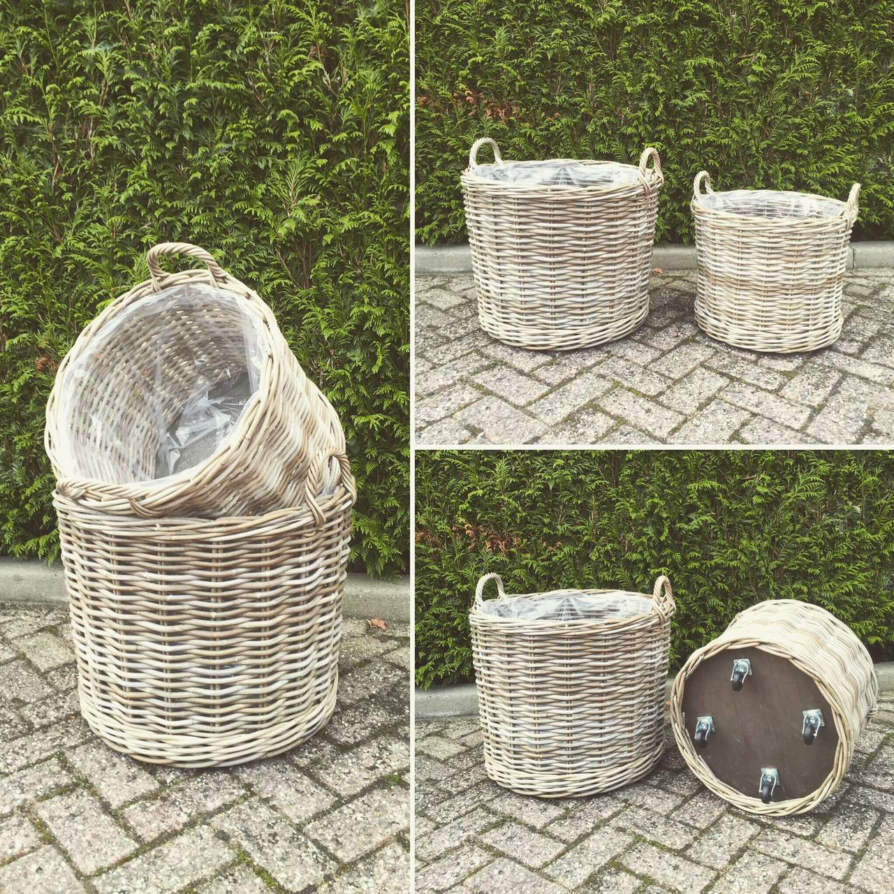 thuis plek Wegrijden Mand 48×41 & 59×59 met wielen in Grey rotan – Rotanmanden, de webshop voor  rotan artikelen